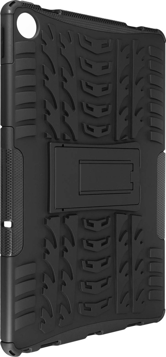 geschikt voor Lenovo Tab M10 Plus Gen 3 Shockproof Case Metalen riemclip zwart