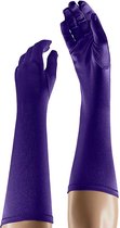 Apollo - Lange handschoenen - Satijnen handschoenen - 40 cm - Paars - One size - Gala handschoenen - Lange handschoenen verkleed - Charleston accessoires - Carnaval