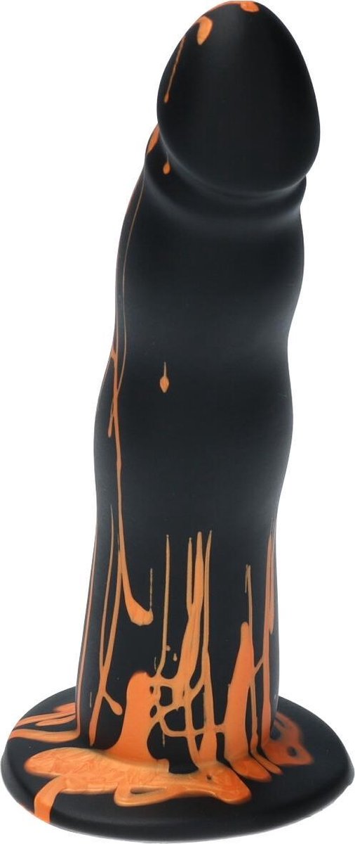 Goedkoopste Ylva & Dite - Anteros - Realistische Siliconen dildo met zuignap - Voor mannen, vrouwen of samen - Handgemaakt in Holland - Orange Yellow / Black