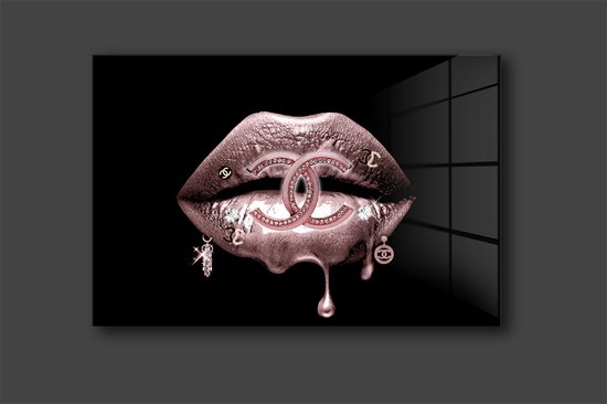 peinture à lèvre chanel sur plexiglas 60x90cm