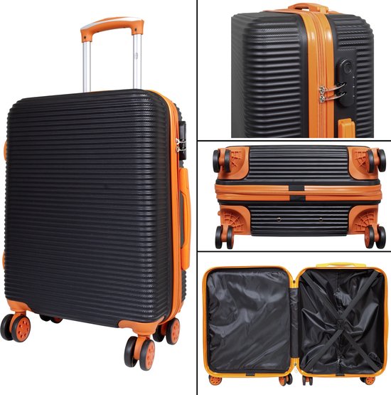 Handbagage koffer - Reiskoffer trolley - Lichtgewicht koffers met slot op  wielen -... | bol.com