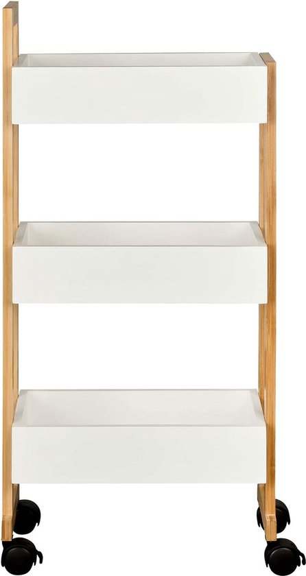 Roltrolley met 3 niveaus (H79 cm) Bamboe Zwart