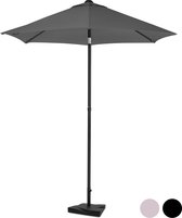 VONROC Premium Parasol Torbole – Ø200cm - Duurzame stokparasol – combi set incl. parasolvoet van 20 kg - UV werend doek - Grijs – Incl. beschermhoes