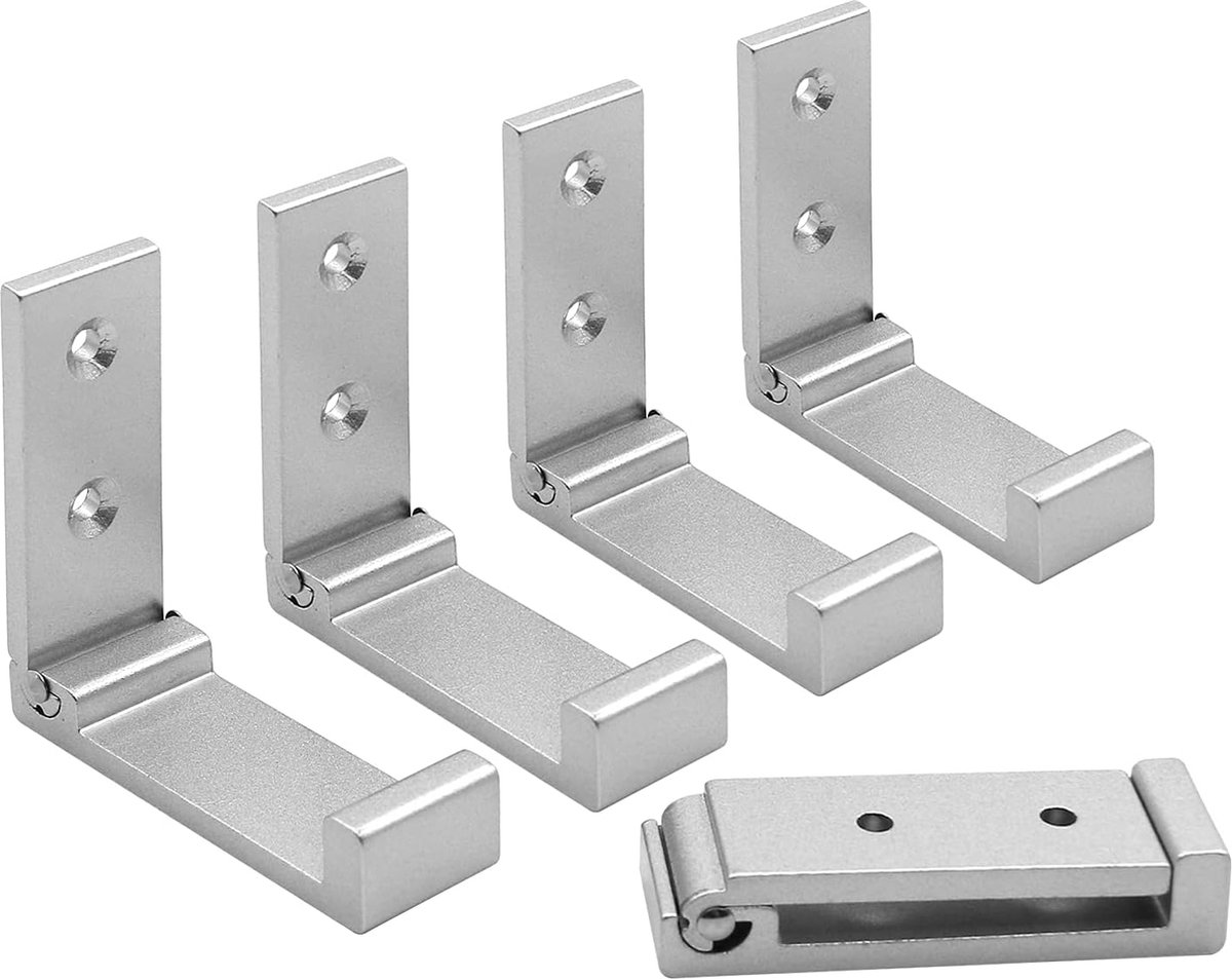 Opvouwbare Kleding- en Handdoekhaken - 5 Stuks Wandhaken in Aluminiumlegering, Ideaal voor