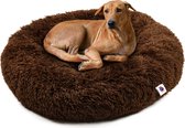 Pet Perfect Fluffy Donut Hondenmand voor Honden - XXL Hondenkussen - Hondenbed 100 CM - Koffie Bruin