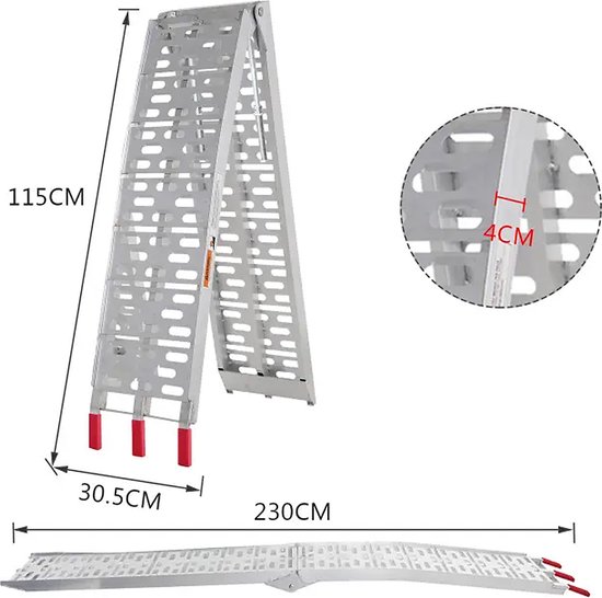 Rampe aluminium pliable 340 kg - 225 cm