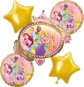 Disney Princess - Ensemble de Ballon - 5 pièces - Ballon hélium - Ballon aluminium Happy Birthday - Décoration - Fête d'enfants.