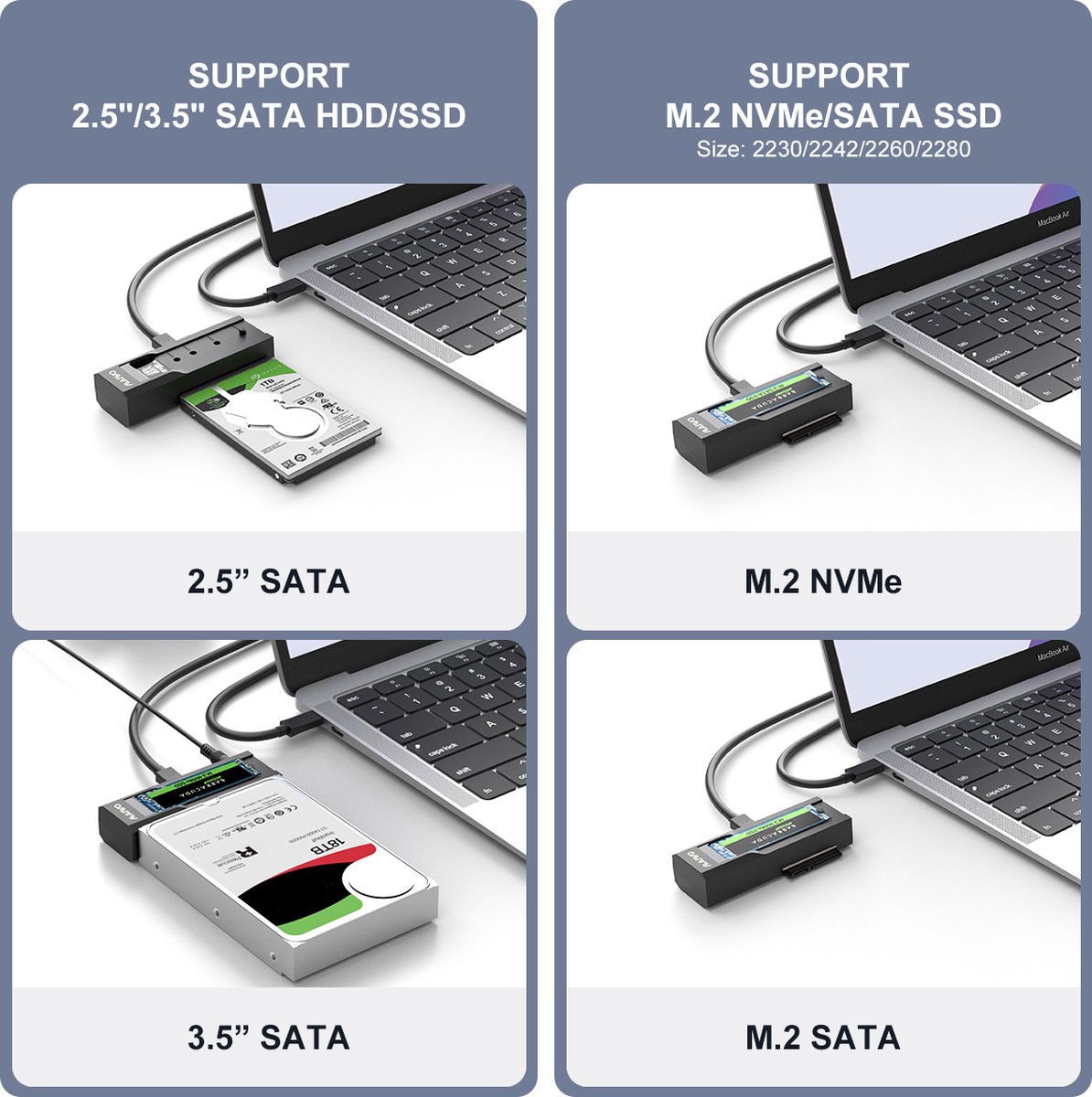 ICY DOCK EZ-Adapter MB031U-1SMB - Adaptateur USB-A pour HDD/SSD 2,5 et M.2  SATA - Convertisseur / Adaptateur - ICY DOCK