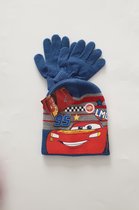 Disney Cars blauwe muts + handschoenen maat 52