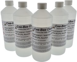 Cee-Bee Isopropanol | Isopropyl | IPA 99.9% Alcohol | 1000 ml | 5 flessen á 1 liter | 5 liter