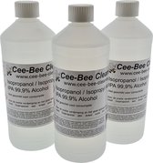 Cee-Bee Isopropanol | Isopropyl | IPA 99.9% Alcohol | 1000 ml | 3 flessen á 1 liter | 3 liter