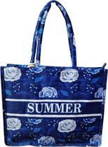 Angel Firenze Strandtas - Big Shopper - Zwemtas - Summer Flowers Blauw