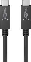 USB-C Kabel - USB 3.2 Gen 2x2 - 100W PD - Premium - 0,5 meter - Zwart