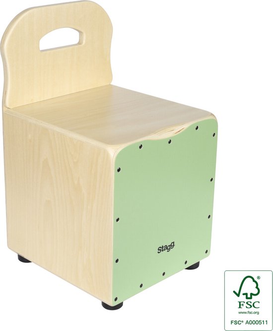 Stagg CAJKID GR echte cajon voor kinderen groen bol
