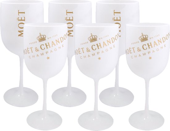 Moët & Chandon Ice - 6 Verres à Champagne ( blanc) - Acrylique | bol.com