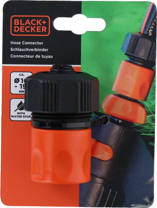 BLACK+DECKER Spiraalslang 15M Met Tuinspuit - Oranje/Zwart Tuinslang Set