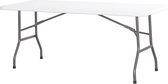 Hendi Campingtafel Wit - Inklapbare Tafel Rechthoek - Vouwtafel voor Buffet - 180x74x(H)74cm