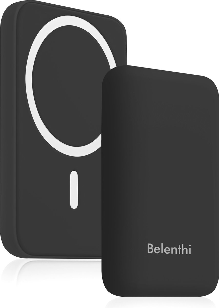 Belenthi Powerbank - 5000 mAh - 22.5W - Geschikt voor iPhone 12/13/14/15 en MagSafe - Draadloos opladen - Zwart