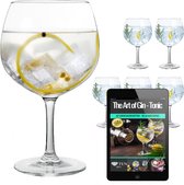 TEN® Gin Tonic Glazen van Hoogwaardig Kristalglas 650ml - 6 Stuks + 42 Gin Tonic Recepten eBook - Cocktailglazen