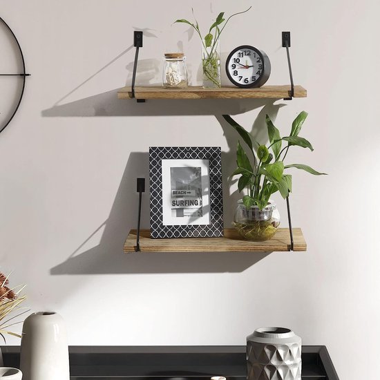 Halcent Zwevende Planken Wandplank Wandmontage Boekenplank, Hout Wandrek Presentatie Plank voor Woonkamer Badkamer Keuken