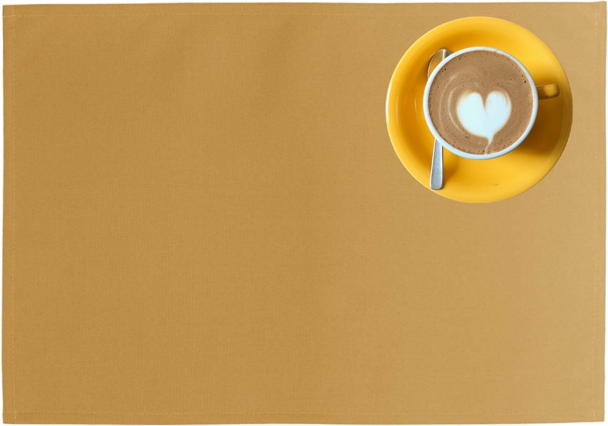 Outdoor buiten placemat Kiko - Mellow Yellow Geel - 30 x 45 cm - 4 Stuks
