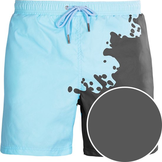 SEA'SONS jongens kleurveranderende zwemshort basic grijs-blauw - 134/140
