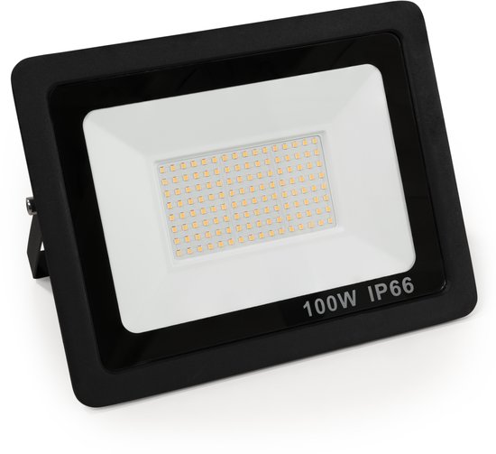 Buitenlamp ''Slim'' 100W - Wandlamp buiten 8500 lumen - LED Breedstraler IP66 - Schijnwerper 4000K - Zwart