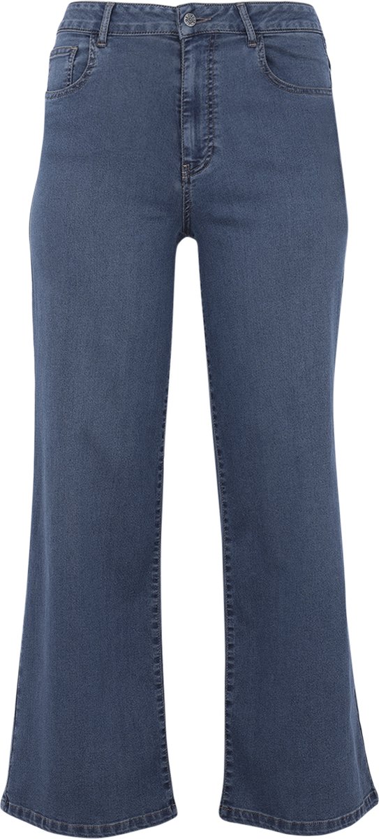 Maak kennis met deze trendy wijde jeans! De jeans heeft een hoge tailleband en een wijde pasvorm. Hij kan makkelijk door het hele jaar gedragen worden. Combineer de jeans met je favoriete sneakers en tuniek voor een casual look. - 0