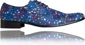 Drip Drop - Maat 41 - Lureaux - Kleurrijke Schoenen Voor Heren - Veterschoenen Met Print