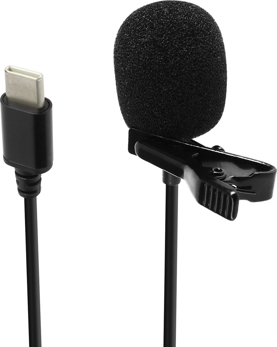 Lavalier Microfoon USB-C Omnidirectioneel Windscherm 1.5m Puluz