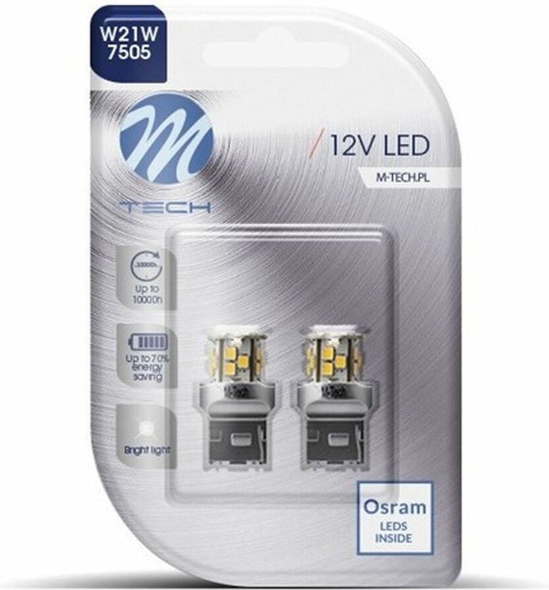 M-Tech LED W21W 12V - Basic - 21x Led diode - Wit - Set