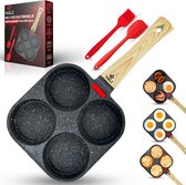 W&Z Pancake Pan Induction - Pancake Pan - Omelette Pan - Omelette Maker - 4 compartiments