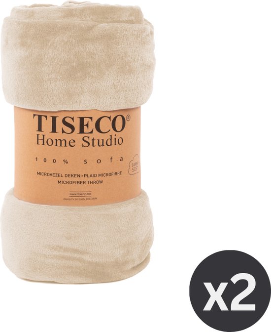 Tiseco Home Studio - Plaid COSY - SET/2 - microflannel - 220 g/m² - 130x160 cm - Ivoor