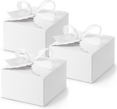 Boîte cadeau PartyDeco Nuage - Faveur de mariage - 20x avec ruban - blanc - 8 x 5 cm