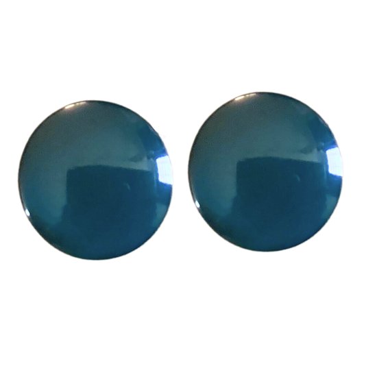 Clip oorbellen- Petrol blauw- 2.5 cm- Geen gaatjes- Charme Bijoux