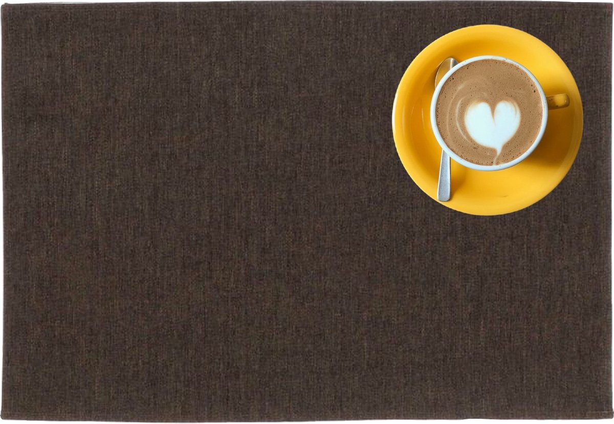 Outdoor buiten placemat Kiko - Bruin - 30 x 45 cm - 4 Stuks