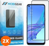 Mobigear Screenprotector geschikt voor OPPO A53 Glazen | Mobigear Premium Screenprotector - Case Friendly - Zwart (2-Pack)