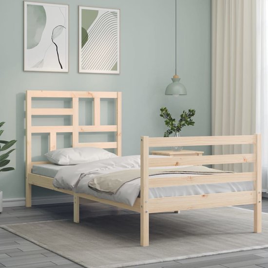 Witte Houten eenpersoons hoogslaper vintage of tweedehands