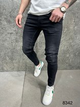 Mannen Stretchy Ripped Skinny Jeans Vernietigd Hole Slim Fit Denim Hoge Kwaliteit Jeans - W31