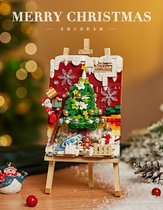 Nanoblock, Brickkies®, Kerstboom schilderij van 667 Bouwblokjes, nr 1283