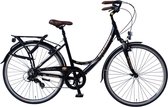 Stadsfiets hyped 28 inch - Met 7 versnellingen - Framemaat 46 cm - V-brakes - Dames & herenfiets - Zwart