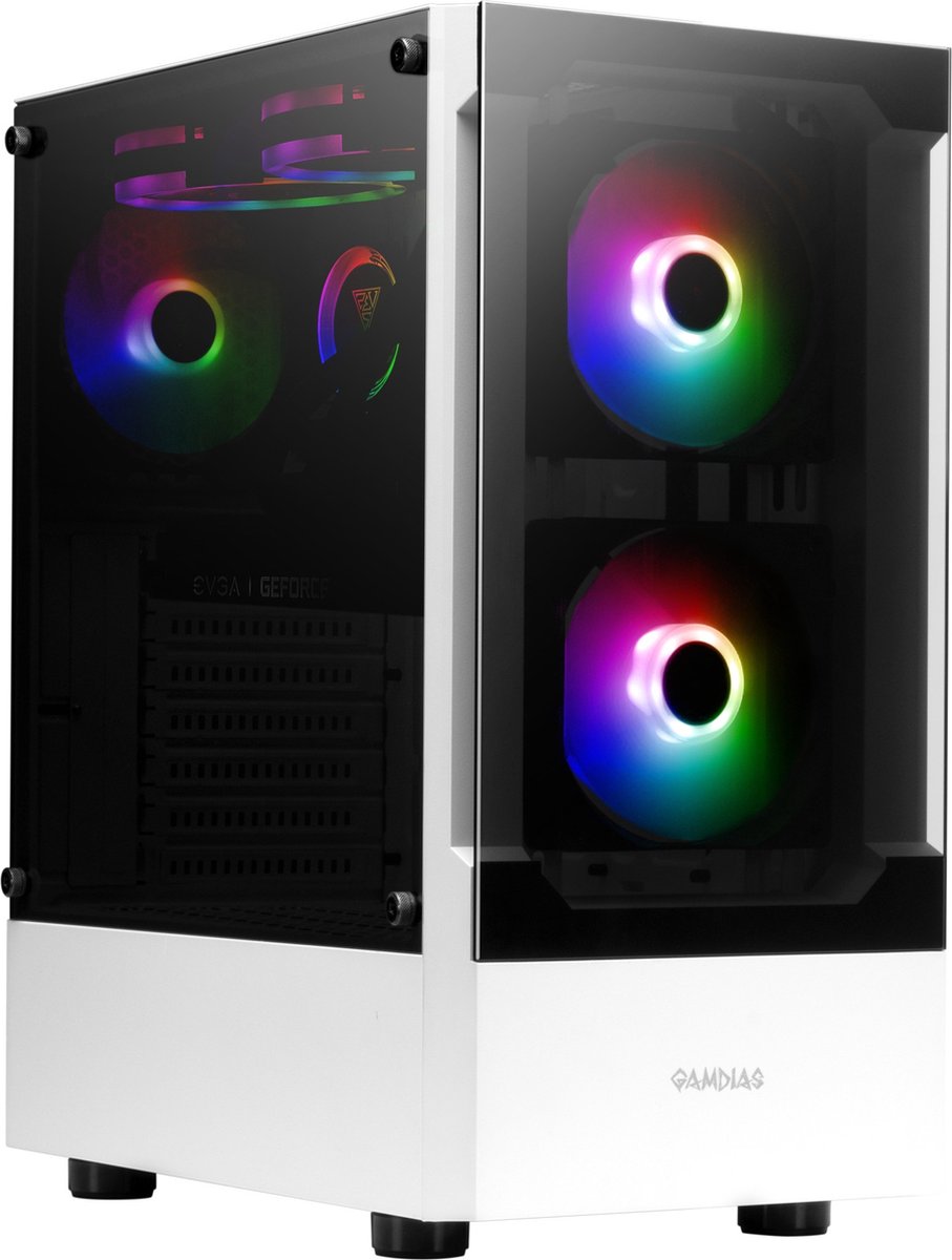 GAMDIAS - Talos E3 - Wit RGB Gaming Case - Game PC / Computer Behuizing - RGB LED Verlichting - GAMDIAS