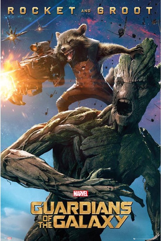 Affiche Rocket and Groot Marvel-Guardians of The Galaxy 61x91,5 cm.