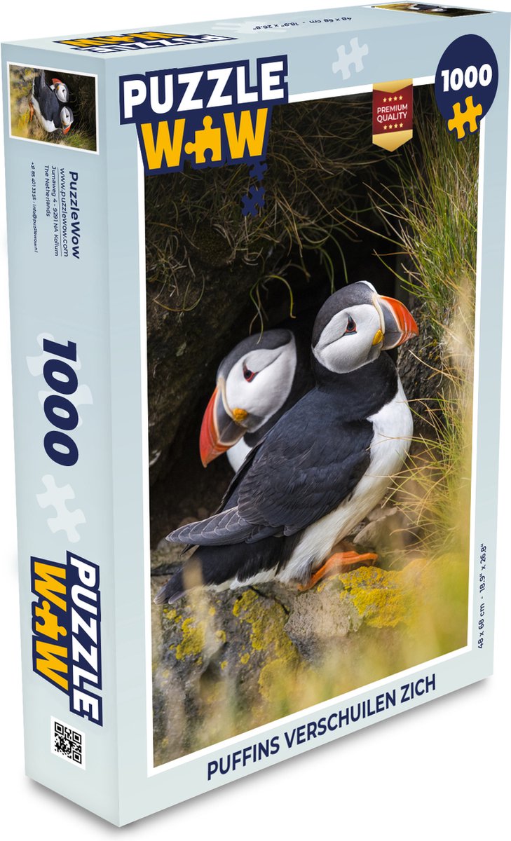 Puzzel Puffins verschuilen zich - Legpuzzel - Puzzel 1000 stukjes volwassenen
