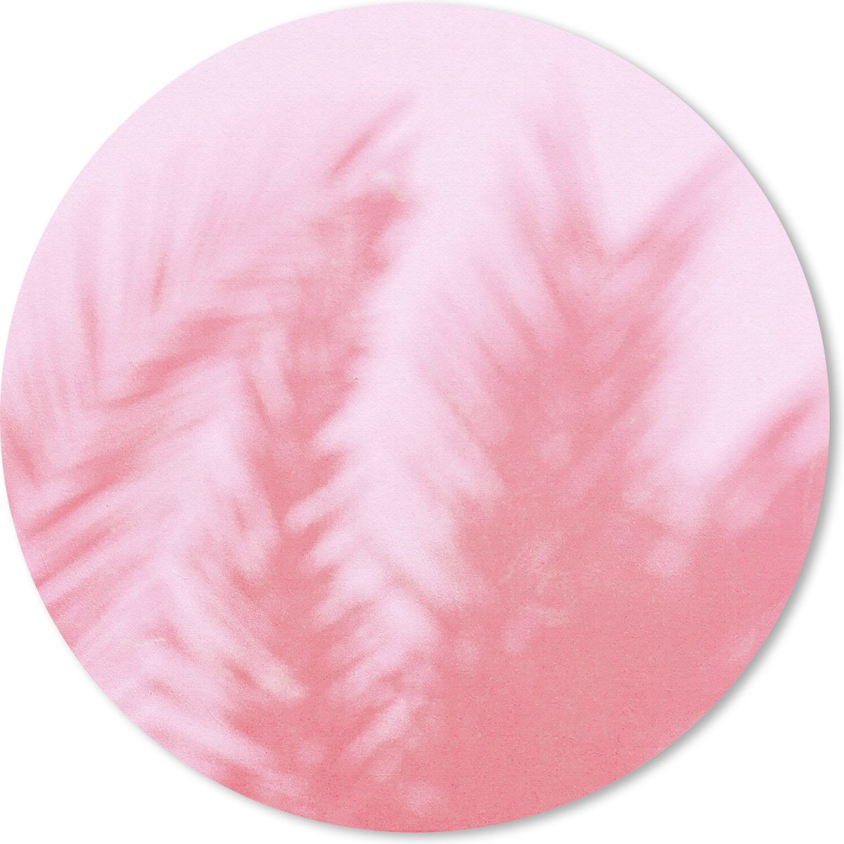 Muismat rond 20x20 cm - Mousepad Planten - Bladeren - Roze - Ronde muismatten