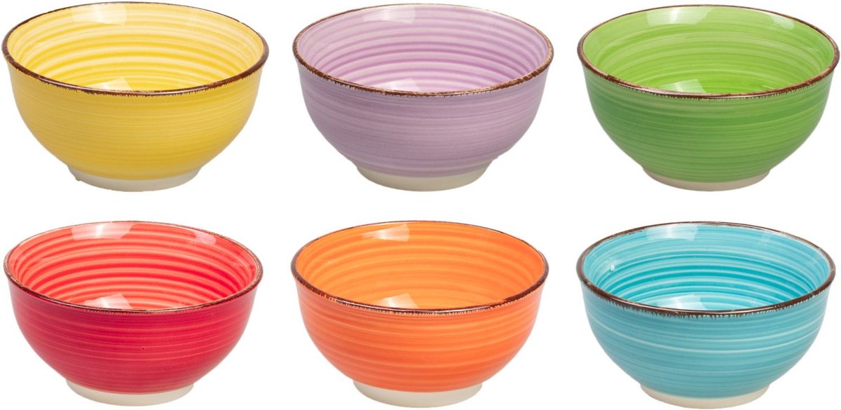 Dutch Kitchen- Kleine Kommen - Schaal - Sunny Summer ø 12 cm - 6 Stuks - Aardewerk