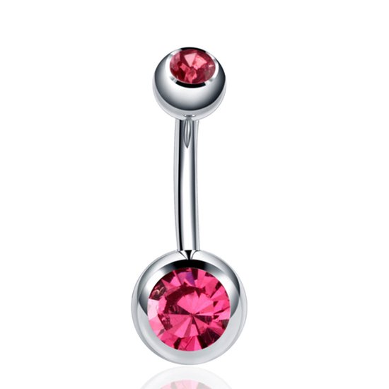 piercing nombril acier chirurgical / rose - rose / piercings nombril avec boule - Jewelegance
