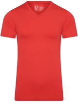 RJ Bodywear Pure Color T-shirt (1-pack) - heren T-shirt met V-hals - rood - Maat: XL