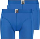 RJ Bodywear Pure Color Jort boxer (2-pack) - heren boxer lang - kobaltblauw - Maat: S