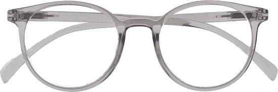 Noci Eyewear KCO026 leesbril Sally - sterkte +5.00 Transparant grijs - inclusief opbergpouch